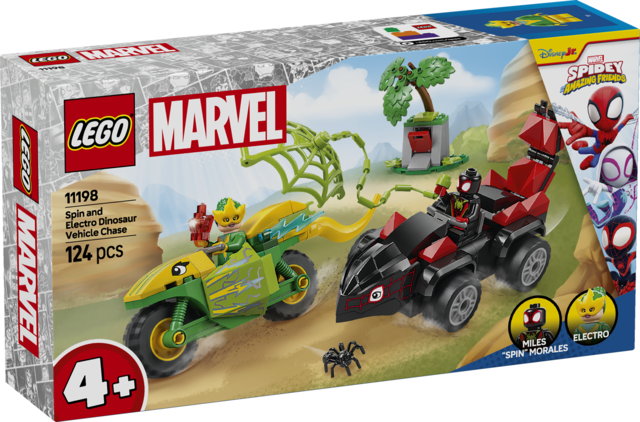 LEGO Spidey Pościg Spina za Electro w dinopojeździe 11198