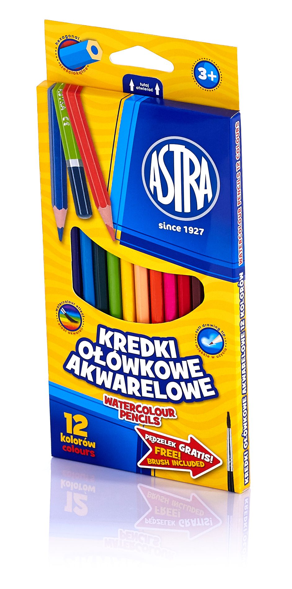 Kredki ołówkowe akwarelowe Astra 12 kolorów