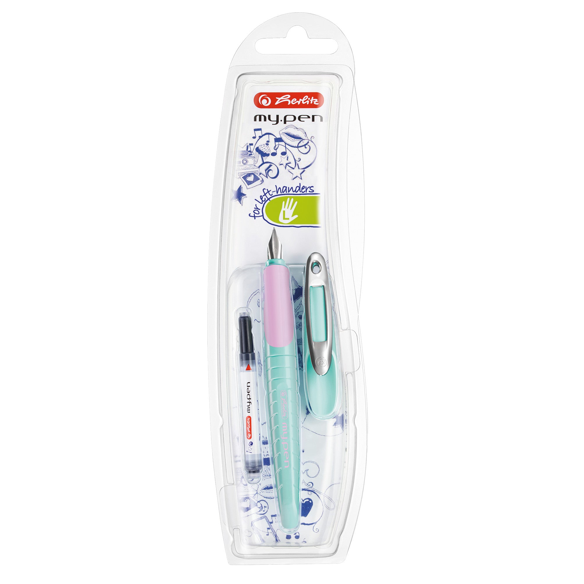 Pióro wieczne Herlitz my.pen mięta-lila dla leworęcznych