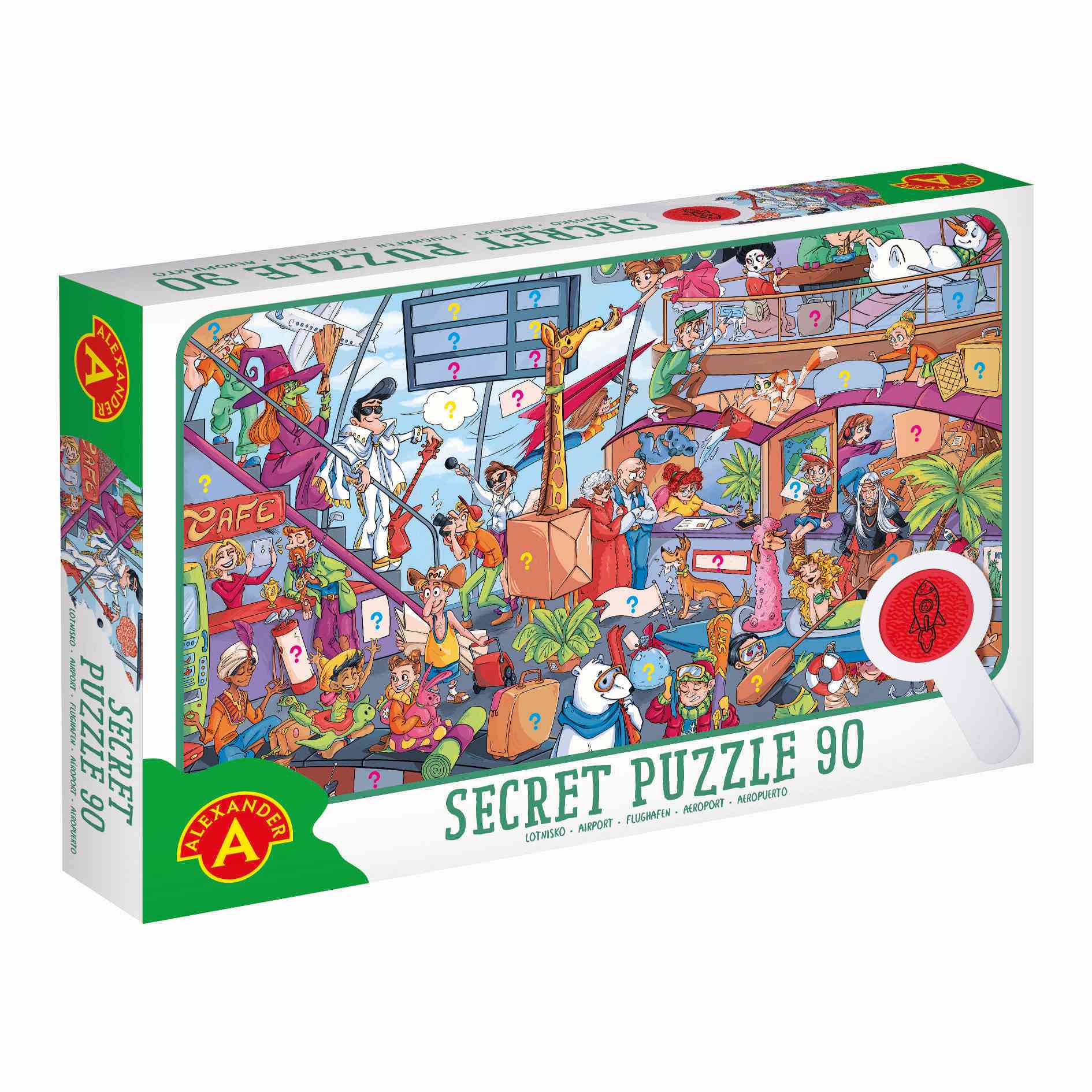 Puzzle 90 obserwacyjne z lupą Lotnisko