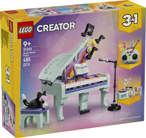LEGO Creator 3w1 Dekoracyjny Fortepian z kotem 31392