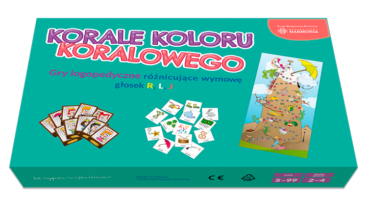 Gra logopedyczna Korale koloru koralowego