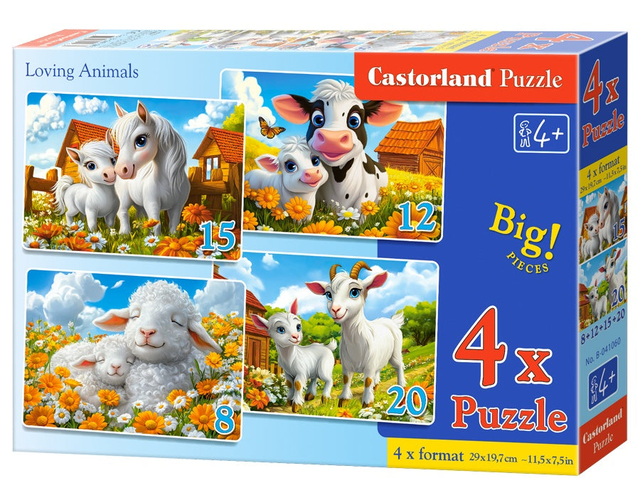 Puzzle 4w1 (8,12,15,20) Loving Animals B-041060