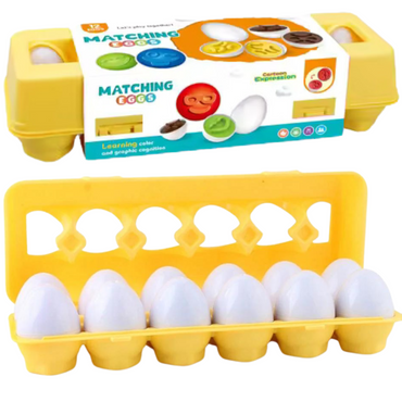 Zestaw Układanka Gra Edukacyjna Sorter Montessori Klocki Jajka Kształty