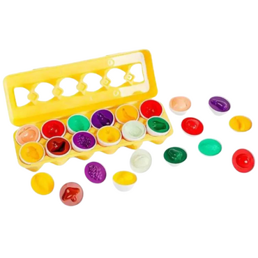 Duży Zestaw Układanka Gra Edukacyjna Sorter Montessori Klocki Jajka Owoce