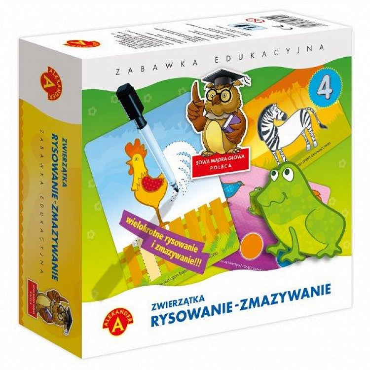 Gra Zwierzątka rysowanie zmazywanie 4 sowa mądra głowa 0741