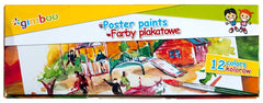 Farby plakatowe Gimboo 12 kolorów 20 ml