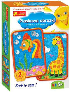 Piaskowe obrazki Rybka i żyrafa