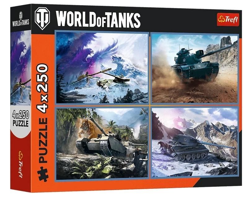 PUZZLE 4x250 Wielka bitwa czołgów 13347