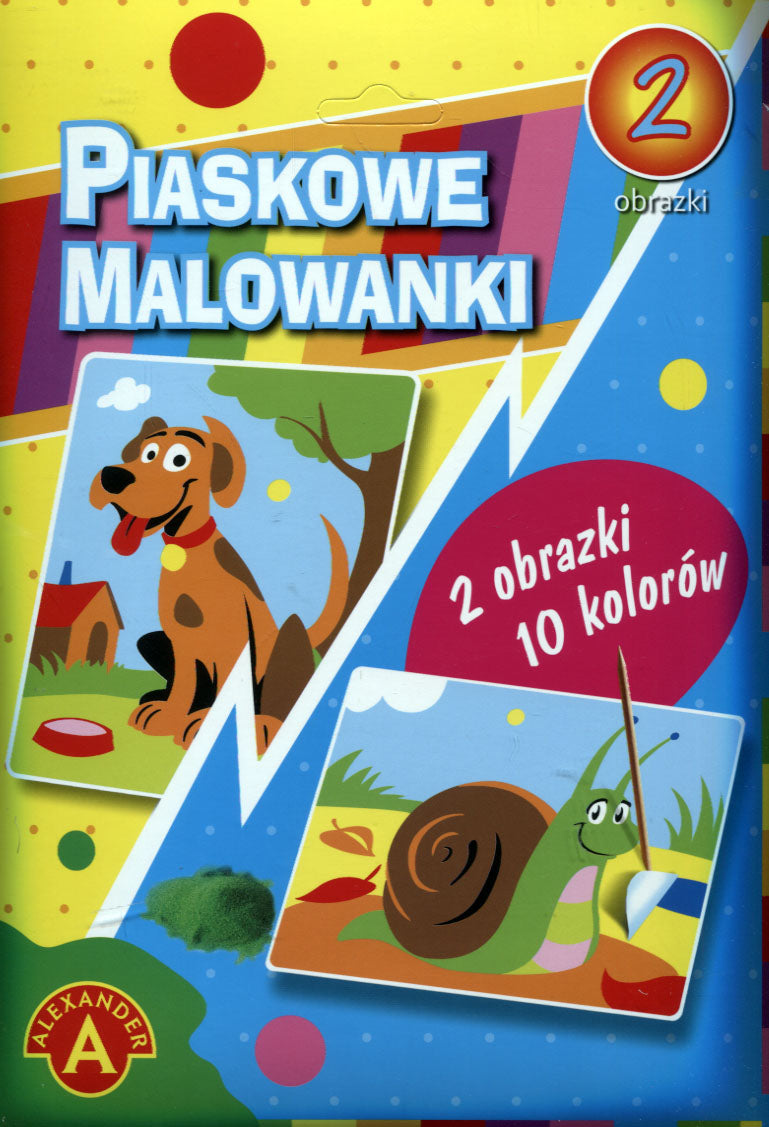 Malowanka piaskowa pies ślimak