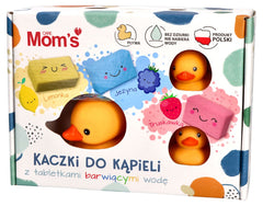 Kaczki do kąpieli z tabletkami barwiącymi wodę