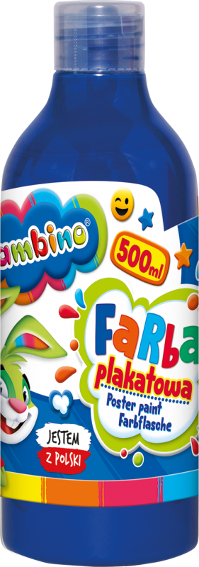 Farba plakatowa 500ml BAMBINO w butelce niebieska