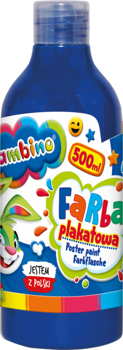 Farba plakatowa 500ml BAMBINO w butelce niebieska