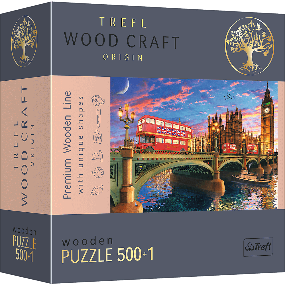 Puzzle 500+1 drewniane Pałac Westminsterski, Big Ben, Londyn 20155