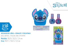 Zestaw suszarka do paznokci + 2 lakiery + naklejki Stitch SI0095GG