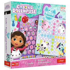 Gra 2w1 Chińczyk Węże i drabiny Gabby's Dollhouse 02590