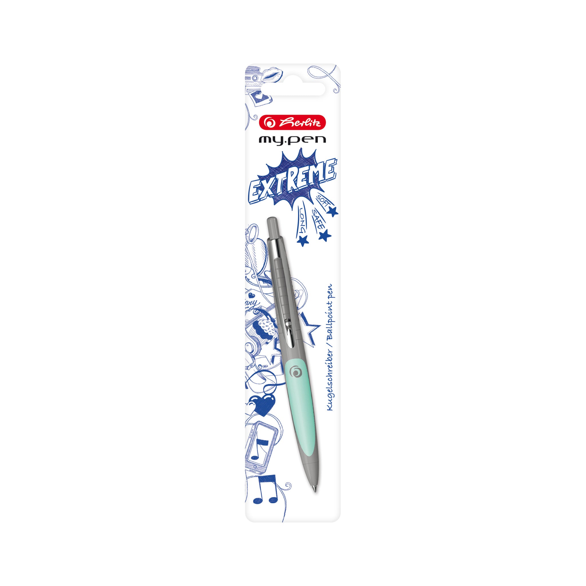 Długopis Herlitz my.pen popielaty-miętowy