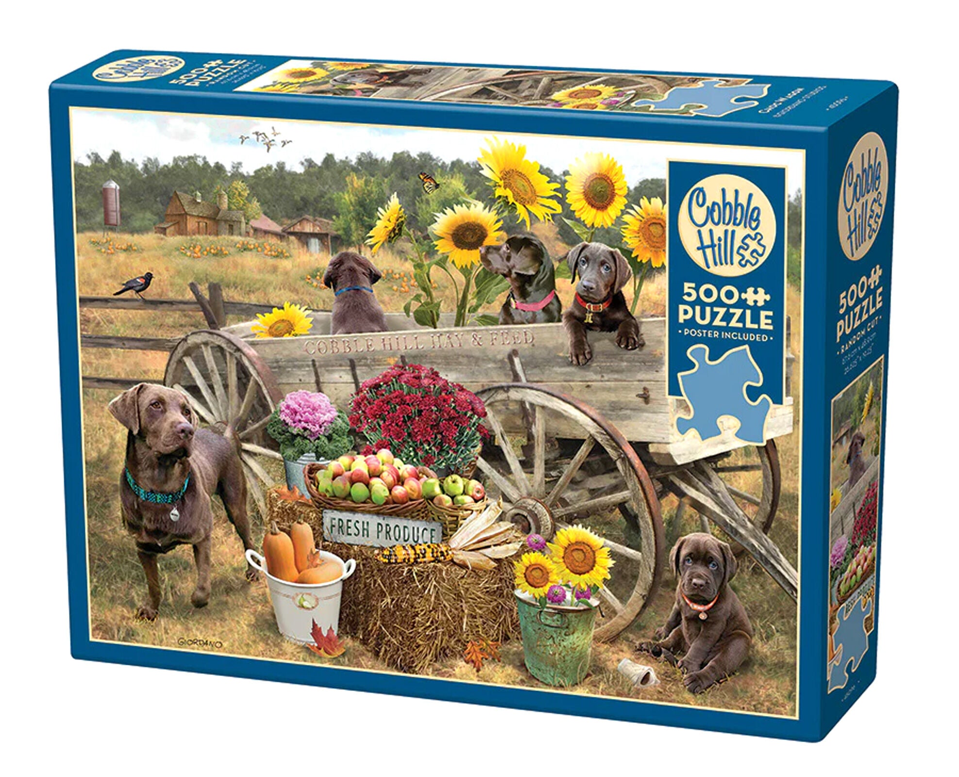 Puzzle 500 Labradory z wozu koniom lżej 113065