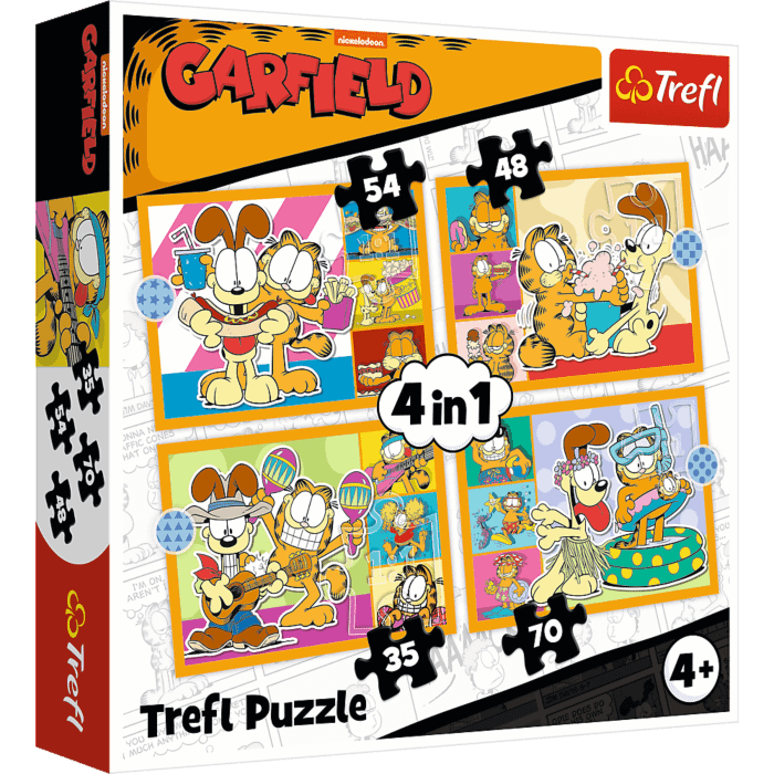 Puzzle 4w1 Garfield kocha lazanię 34673