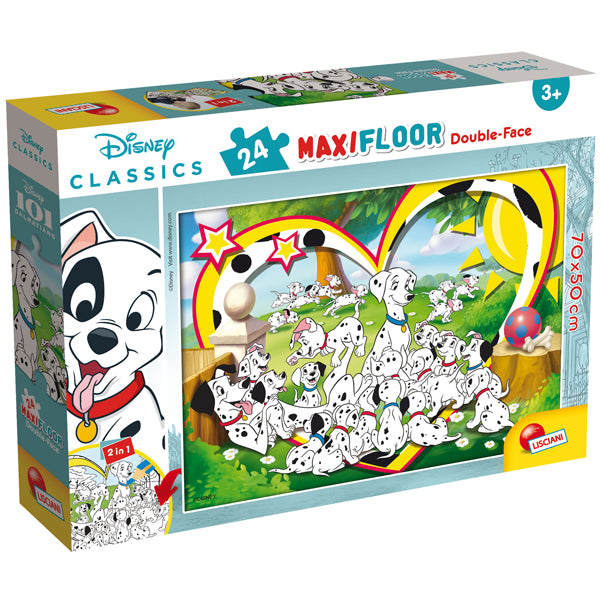 Puzzle 24 maxi podłogowe double-face 101 Dalmatyńczyków 304-86641