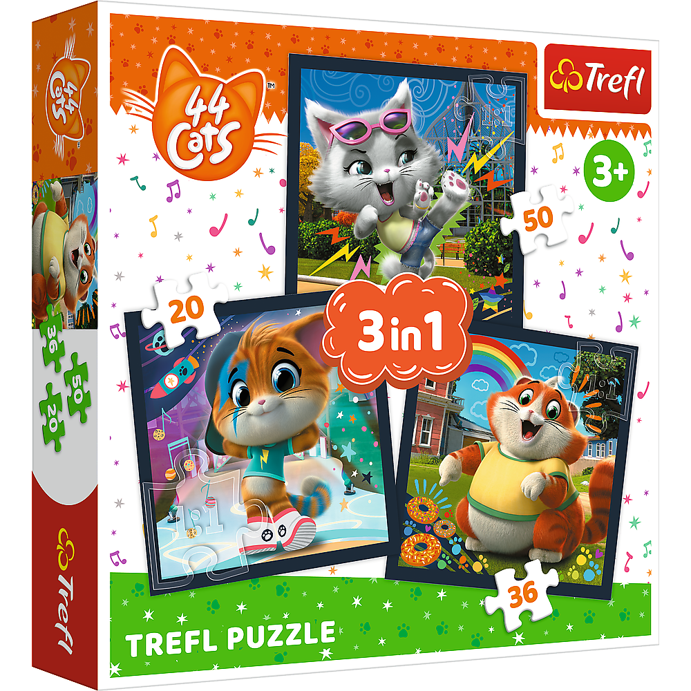 Puzzle 3w1(20,36,50) Poznaj urocze kociaki 44 Cats 34865