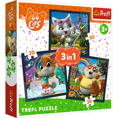 Puzzle 3w1(20,36,50) Poznaj urocze kociaki 44 Cats 34865