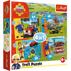 Puzzle 4w1 (12,15,20,24) Odważny Strażak Sam 34387