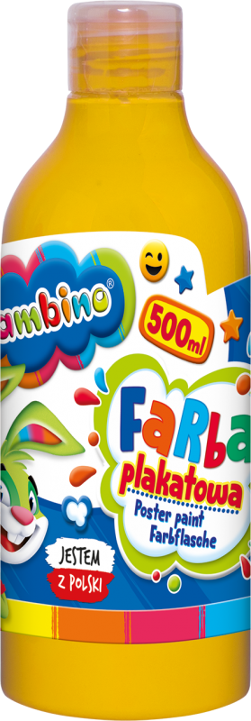 Farba plakatowa 500ml BAMBINO w butelce żółta