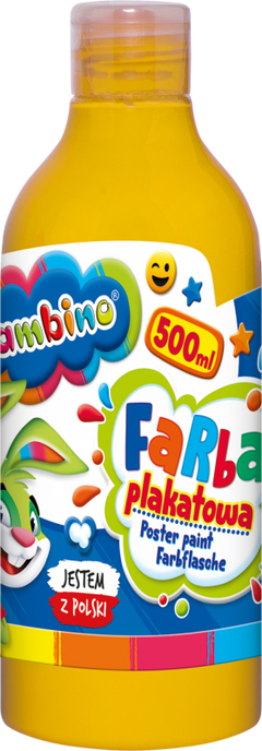 Farba plakatowa 500ml BAMBINO w butelce żółta