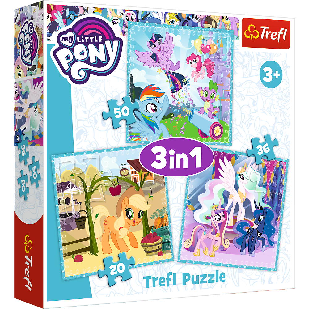 Puzzle 3w1 (20,36,50) Radosne dni kucyków My Little Pony 34843