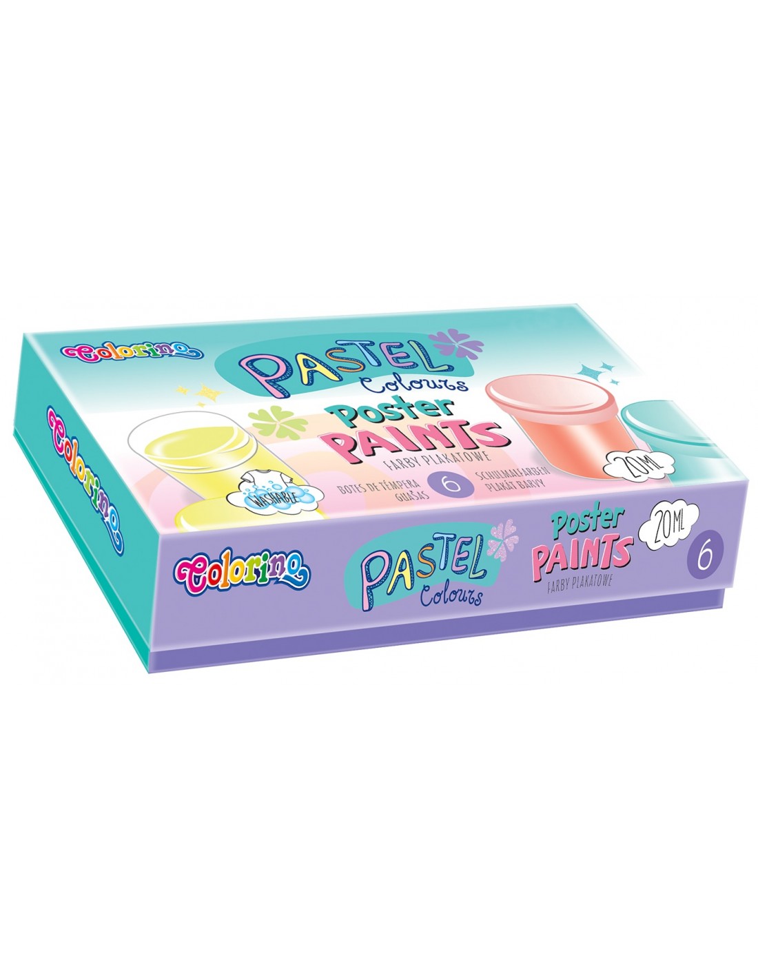 Farby plakatowe pastel Colorino Kids 6 kolorów 20 ml