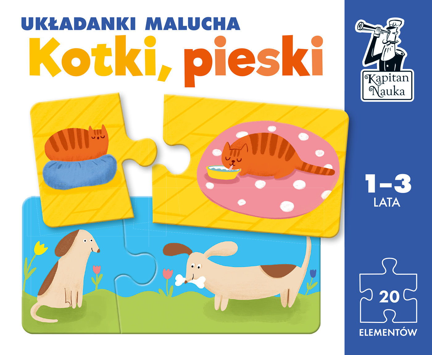 Układanki malucha kotki, pieski Kapitan Nauka