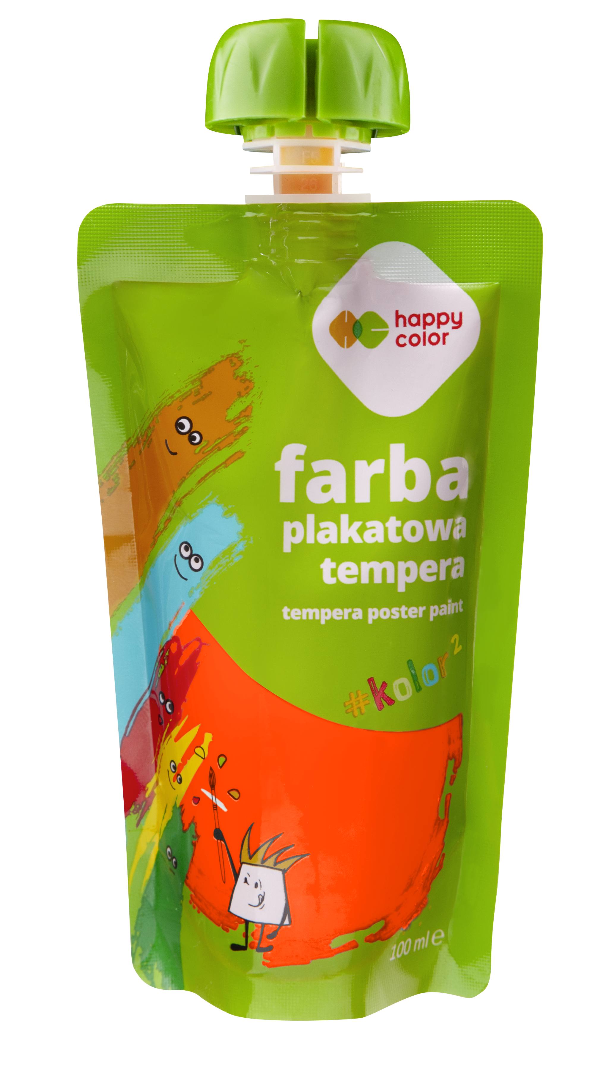 Farba plakatowa tempera 100 ml neon pomarańczowy Happy Color