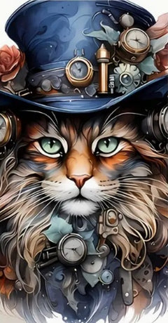 Diamentowa Mozaika Kot Steampunkowy NO-2000328