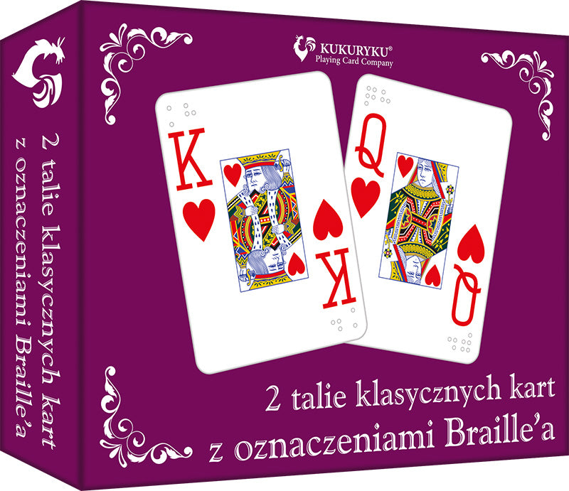 Karty do gry klasyczne ze znakami Braille'a