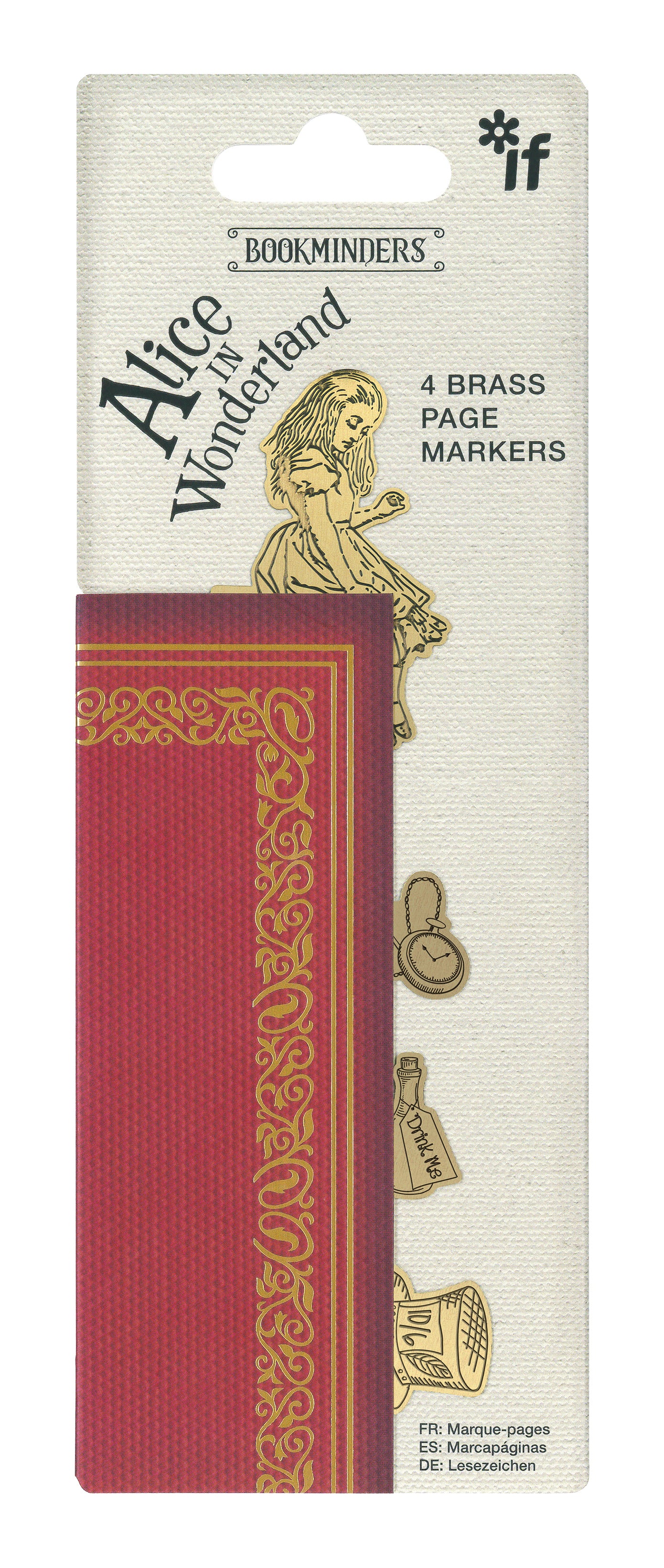 Bookminders Alice in Wonderland - zestaw 4 metalowych zakładek do książki