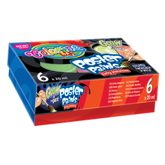 Farby plakatowe glow świecące w ciemności 20 ml Colorino Kids 6 kolorów