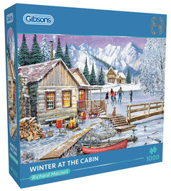 Puzzle 1000 Zima w domku nad jeziorem 113745