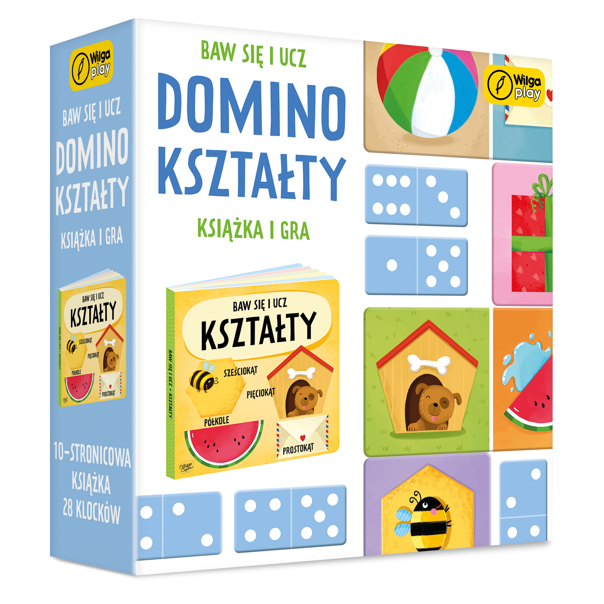 Baw się i ucz Domino Kształty Gra i książka