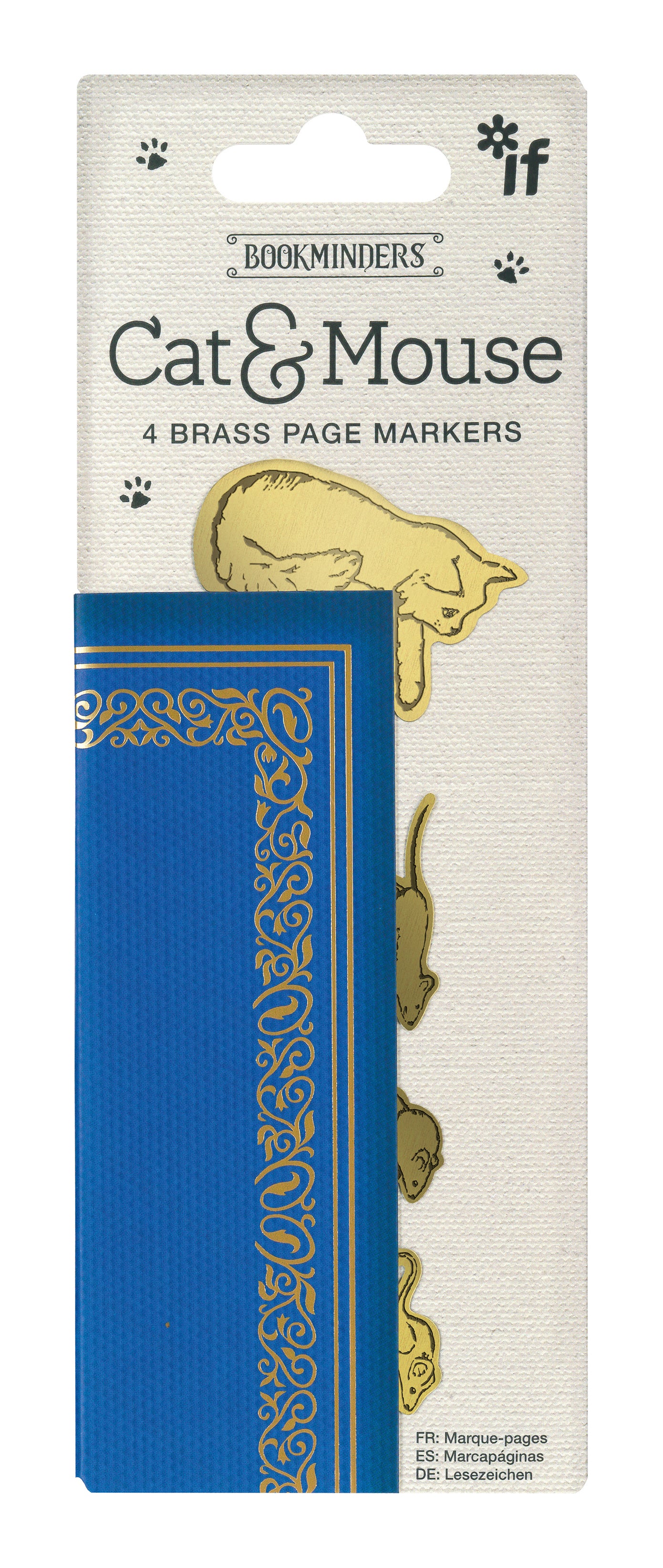 Bookminders Cat&Mouse - zestaw 4 metalowych zakładek do książki