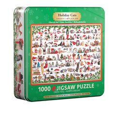 Puzzle 1000 TIN Holiday Cats 8051-0940