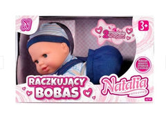 Lalka Natalia bobas raczkujący niebieski 32 cm