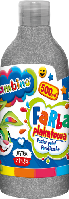Farba plakatowa 500ml BAMBINO w butelce srebrna