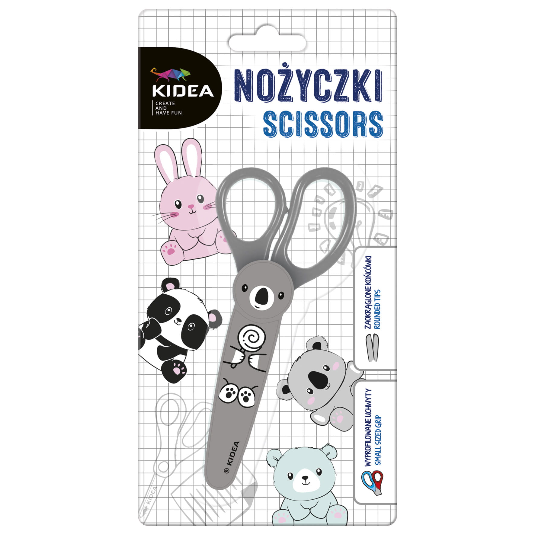 Nożyczki z figurką Kidea w etui mix 1 sztuka