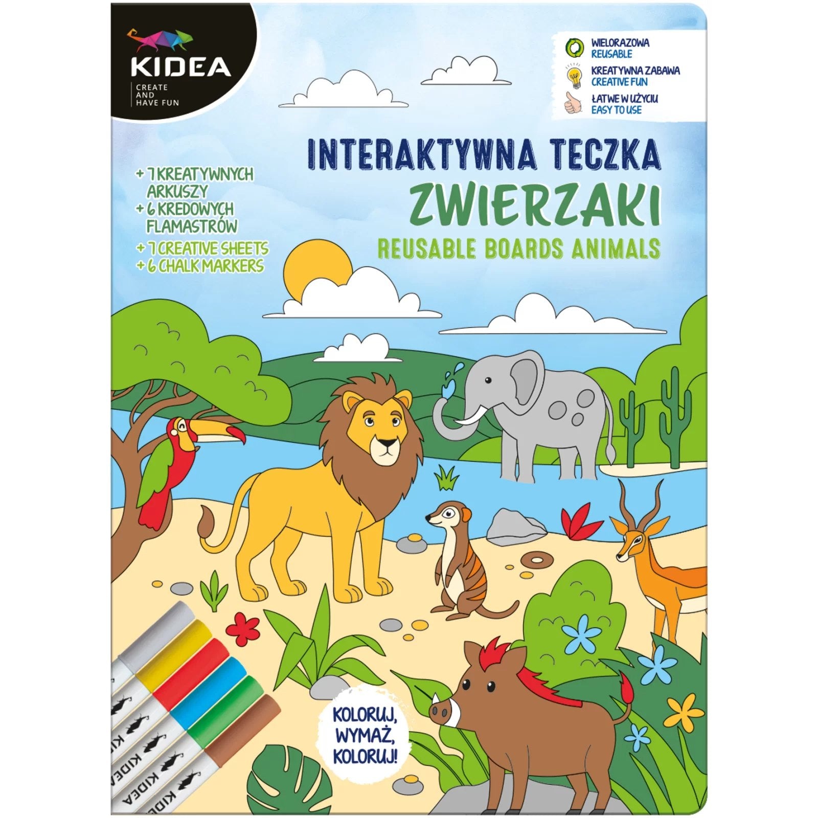 Interaktywna teczka zwierzaki Kidea