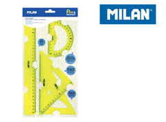 Zestaw geometryczny Milan żółty na blistrze 4 sztuki