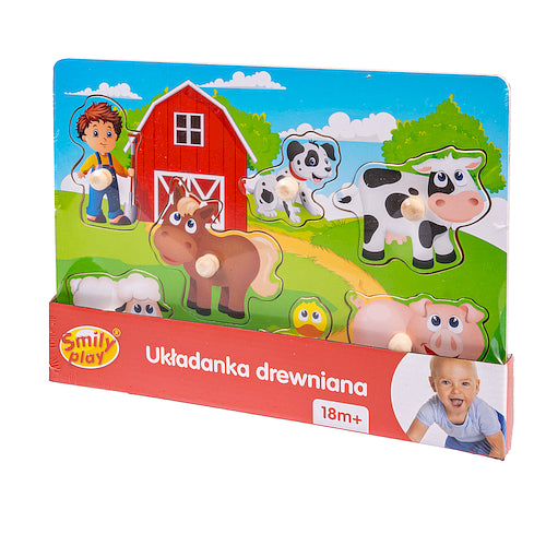 Układanka drewniana farma uchwyty SPW83608 AN01