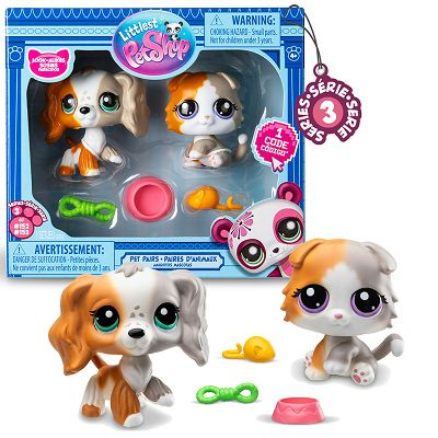 Littlest Pet Shop Zestaw figurek Scottish i Spaniel +akcesoria seria 3