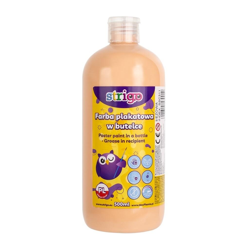 Farba plakatowa Strigo butelka 500 ml beżowa