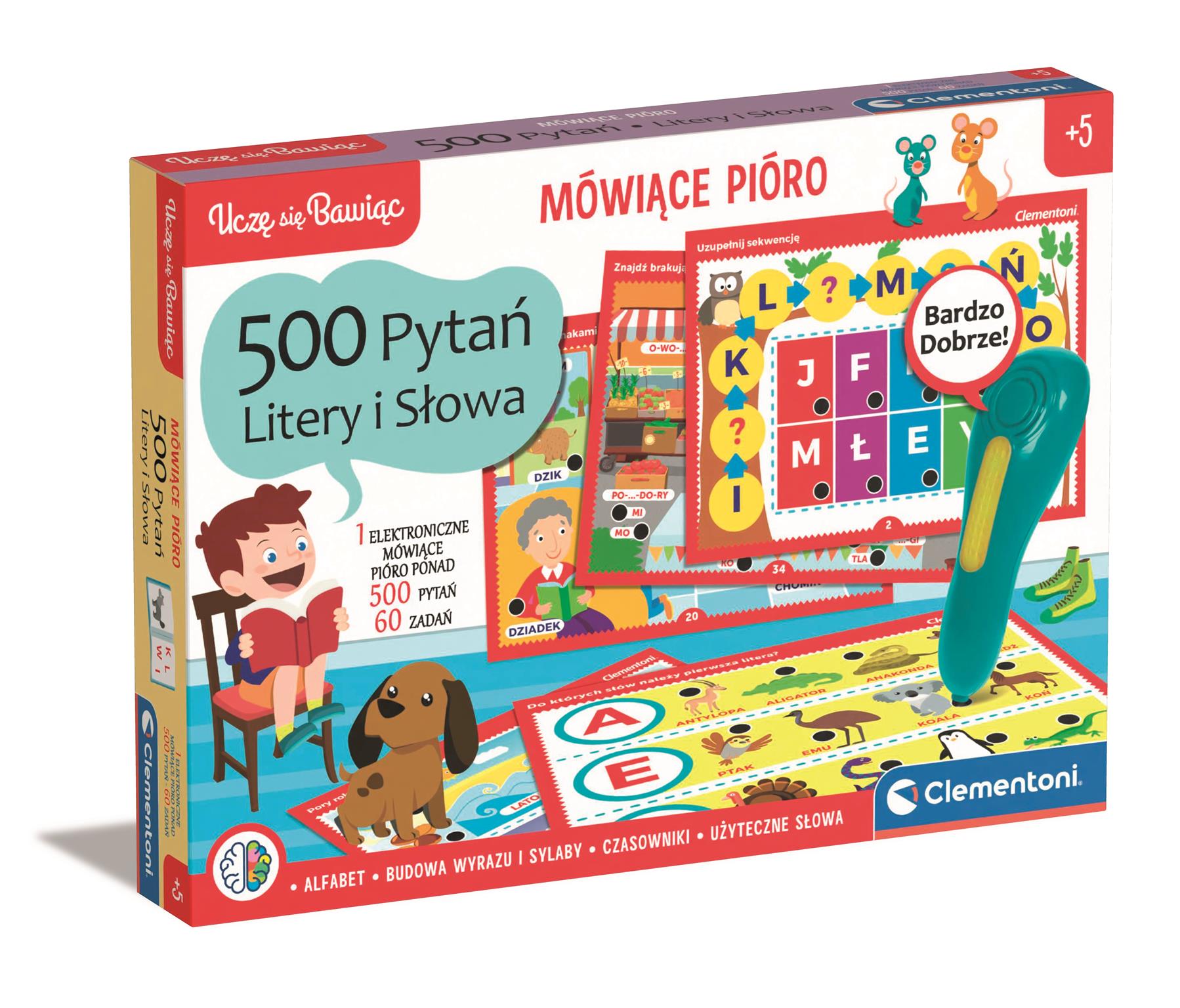 Mówiące pióro 500 pytań litery i słowa 50780